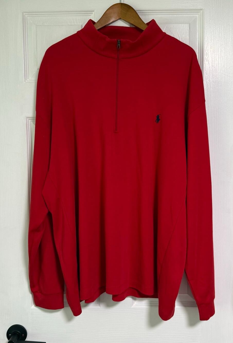 Vintage Polo Ralph Lauren Men's Red 100% Pima Cotton Long Sleeve Shirt Size 2XB